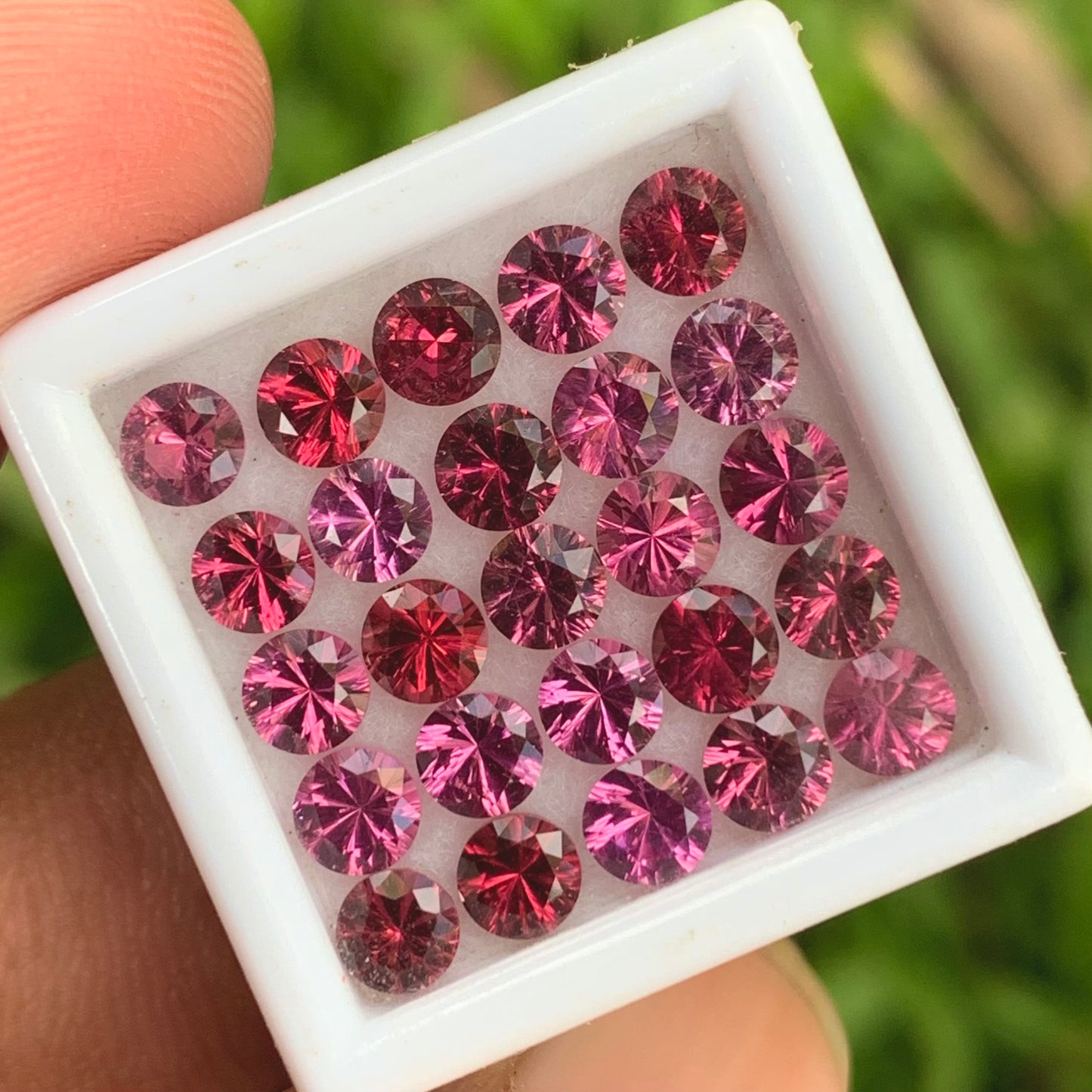 Red Garnet 4 mm Concave Fantasy Cut Rounds 7.35 Ct / 25 Stones Parcel of Natural Loose Gemstones From Sri Lanka