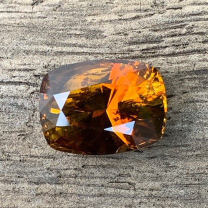 Brownish Orange Yellow Tourmaline Rectangular Cushion Natural Certified 6.37 Ct Loose Gemstone