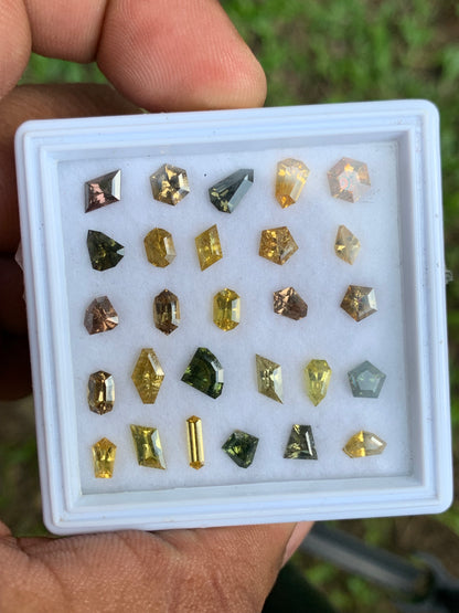 Zircon Geometric Shape Loose Gemstones Wholesale Parcel of Multicolor Natural Gems 14.6 Ct / 27 Stones