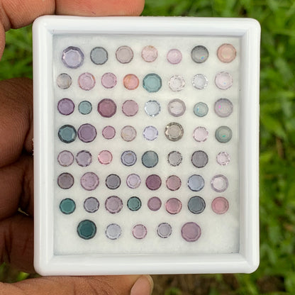 Spinel Portrait Cut Roundish Tablets Multicolor Natural Loose Gemstone Parcel at Wholesale Price 24.30 Ct / 60 Stones