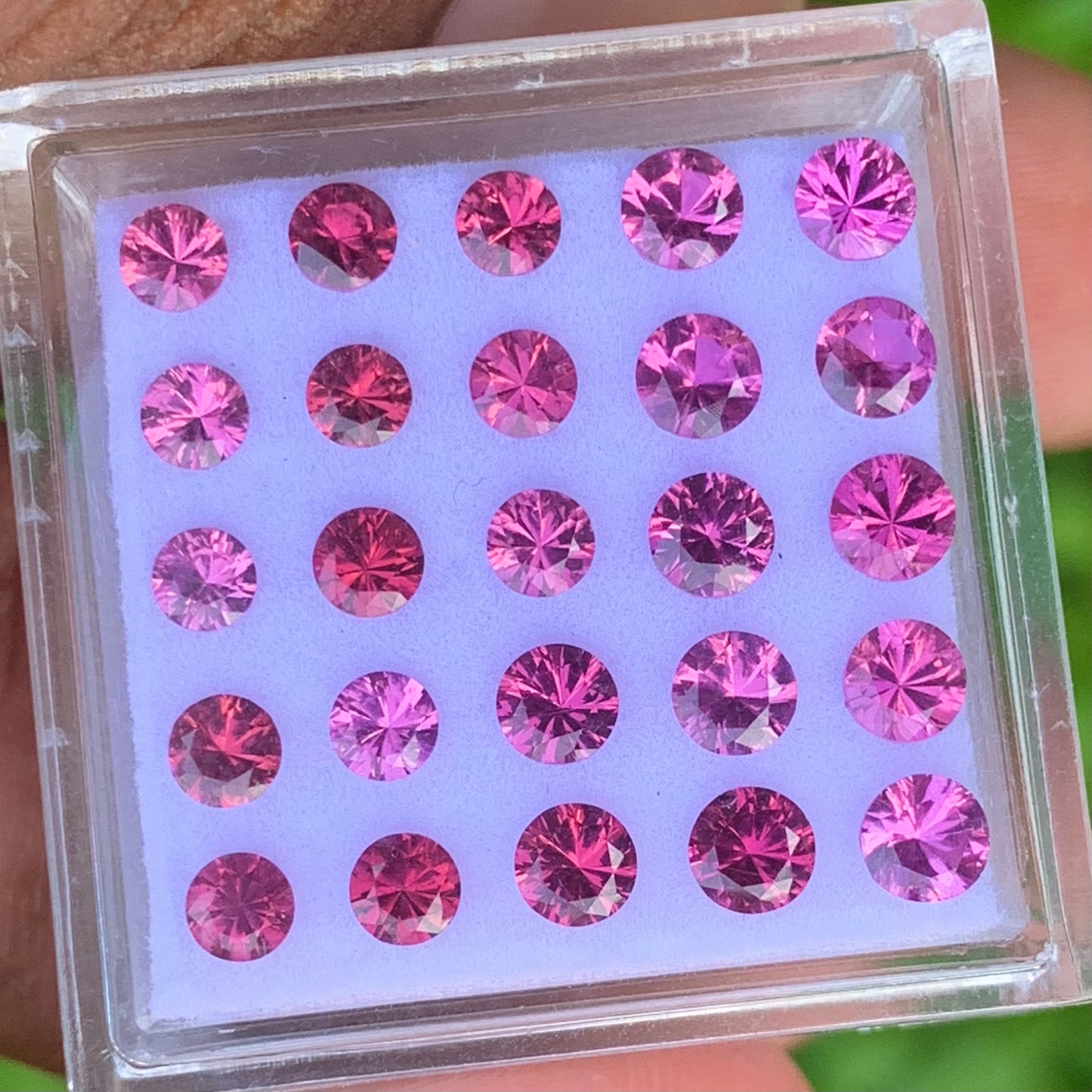 Red Garnet 3 - 3.5 mm Fantasy Concave Cut Rounds 4.50 Ct / 25 Stones Parcel of Natural Loose Gemstones From Sri Lanka