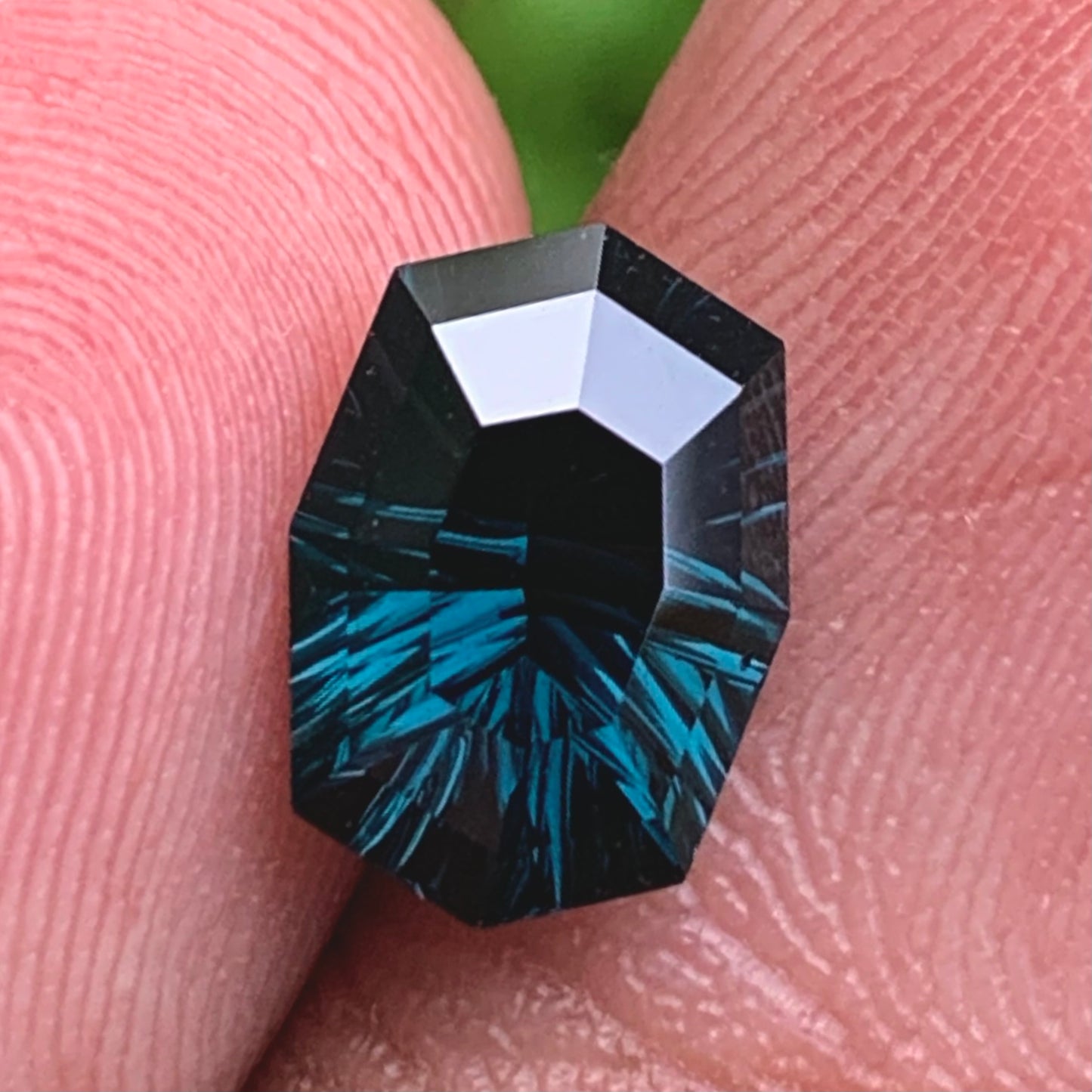 Teal Blue Spinel Concave Fantasy Cut 2 Ct Modified Cushion Natural Loose Gemstone