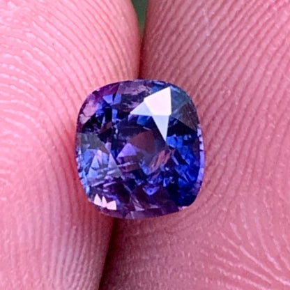 Purple Bicolor Sapphire Rectangular Cushion Heated Only 1.64 Ct Natural Loose Gemstone For Jewelry Making 💎✨