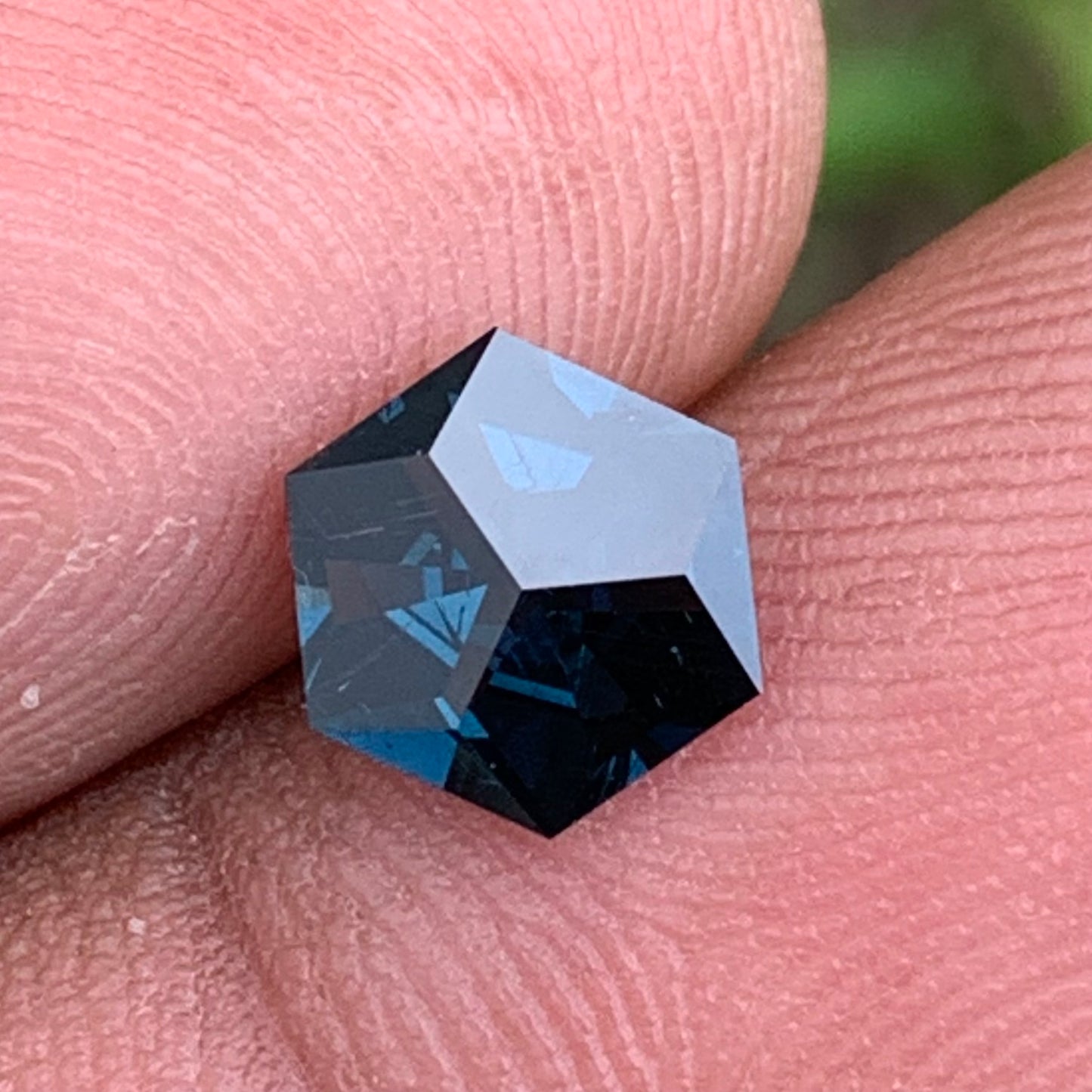 Deep Teal Spinel Hexagon 1.2 Ct Creative Fancy Cut Loose Gemstone