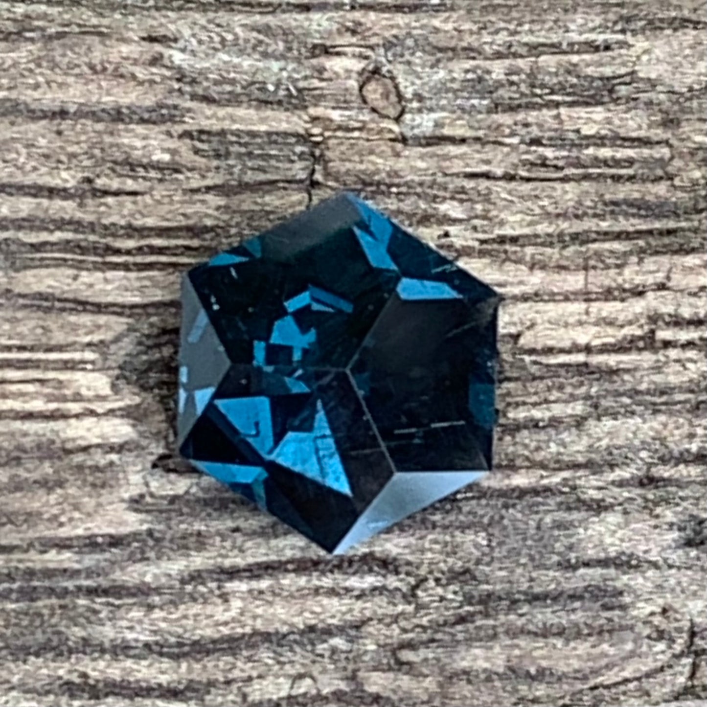 Deep Teal Spinel Hexagon 1.2 Ct Creative Fancy Cut Loose Gemstone
