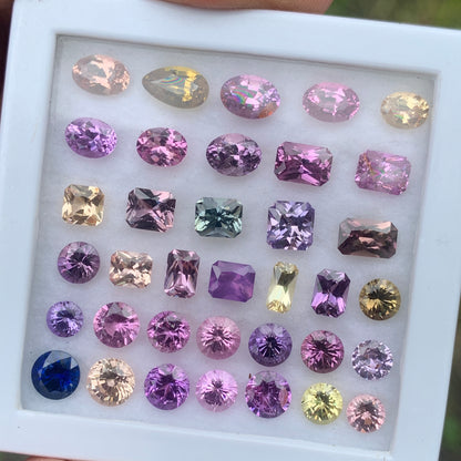 Sapphire Multicolor Natural Heated Only Loose Gemstone Parcel 20.46 Ct / 36 Gemstones From Sri Lanka