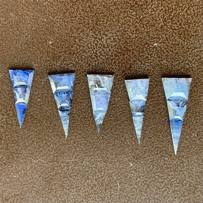 Blue Sapphire Rose Cut Tapered Blades 5.70 Ct / 5 Suits Natural Heated Only Loose Gemstones from Sri Lank