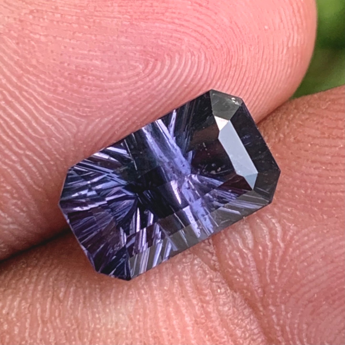 Purple Spinel Concave Fantasy Cut 3.18 Ct Emerald Cut Octagon Natural Loose Gemstone