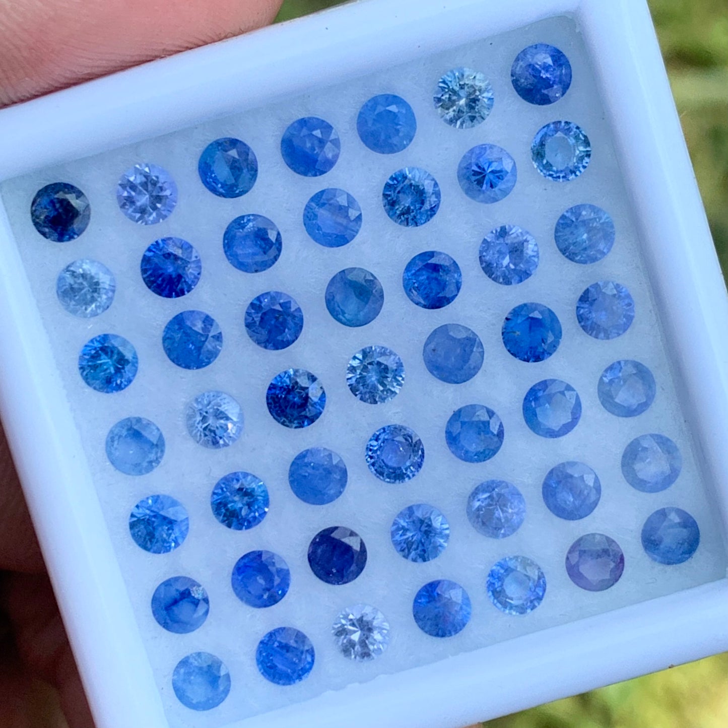 Blue Sapphire 3.2 mm Rounds 7.52 Ct Loose Gemstone Parcel of 49 Stones