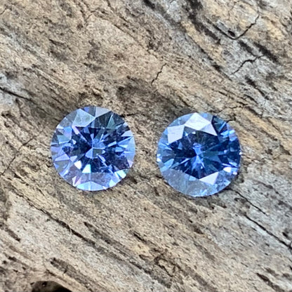 Blue Sapphire Round Pair 4.5 mm / 0.77 Ct Heated Only Natural Loose Gemstones for Earrings