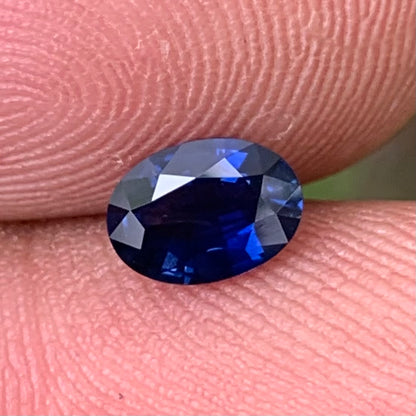 Deep Blue Sapphire Oval 0.70 Ct Heated Only Natural Loose Gemstone For Jewelry Making