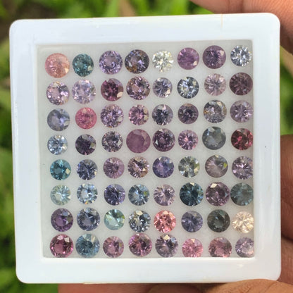 Spinel 4 - 4.5 mm Brilliant  Flower Cut Rounds 19.70 Ct / 64 Stones Parcel of Natural Loose Gemstones From Sri Lanka