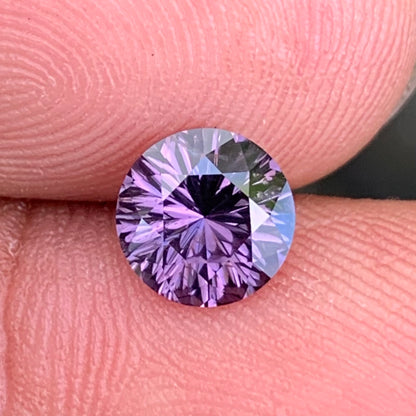 Purple Spinel Fantasy / Concave Cut 6.7 mm Round 1.12 Ct Natural Loose Gemstone