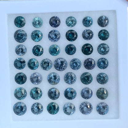 Teal Blue Spinel Round Loose Gem Parcel of 18.75 Ct / 43 Natural Gemstones