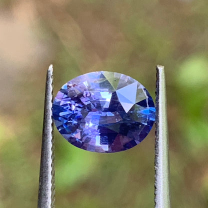 Unheated Violetish Blue Sapphire Certified Oval 1.26 Ct Natural Loose Gemstone