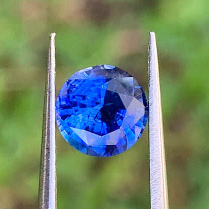 Blue Sapphire 6.8 mm Round Heated Only 1.45 Ct Natural Loose Gemstone for Jewelry Making