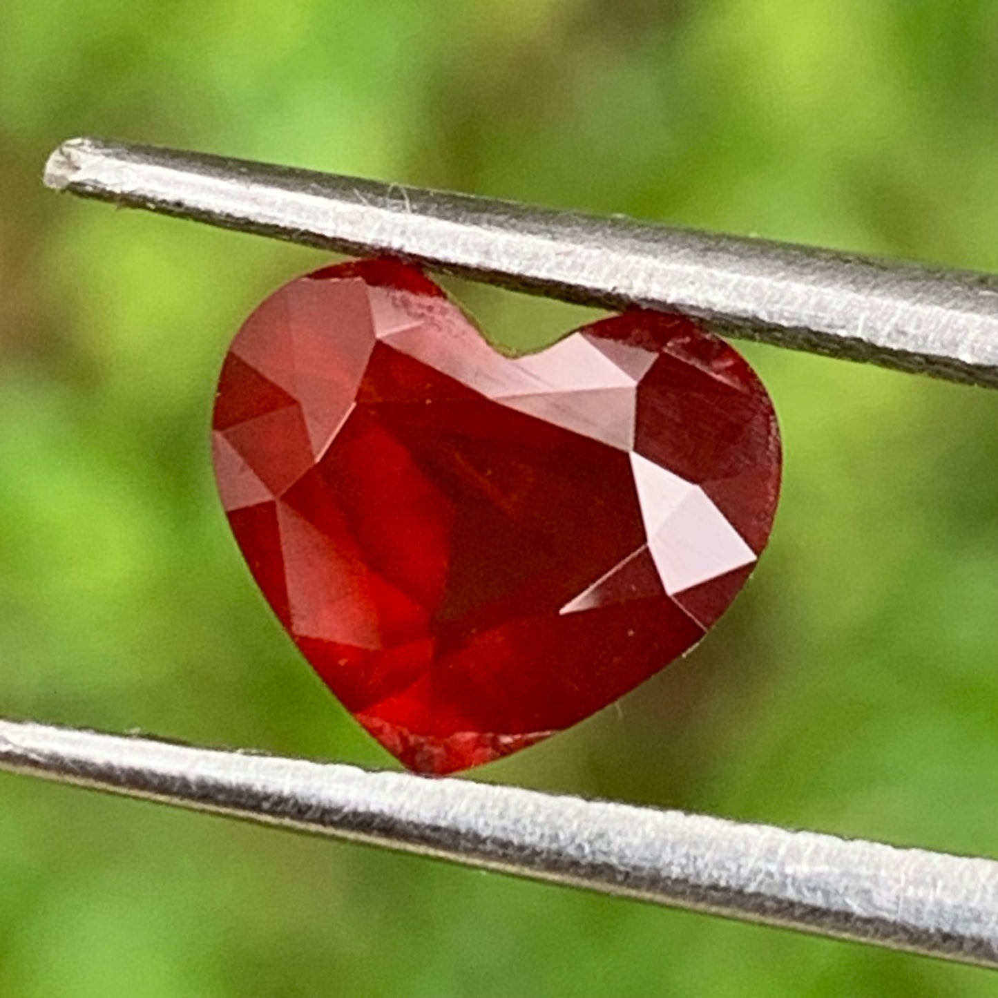 Hazy Orangish Red Garnet Heart 1.7 Ct Loose Gem Stone from Sri Lanka