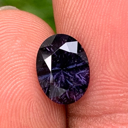 Natural Spinel Oval 2.7 Ct Deep Purple Concave Cut Loose Gemstone For Jewelry Making