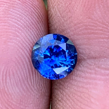 Blue Sapphire 6.8 mm Round Heated Only 1.45 Ct Natural Loose Gemstone for Jewelry Making