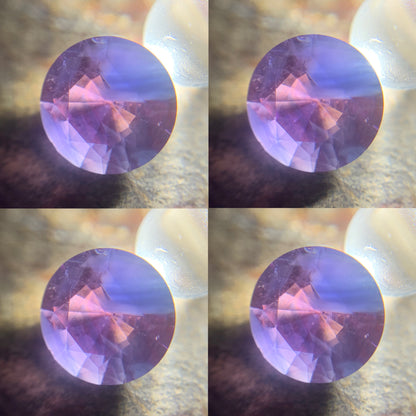 Purplish Blue Bicolor Sapphire Round Cut 6.6 mm / 1.06 Ct Natural Loose Gemstone For Jewelry Making 💎✨
