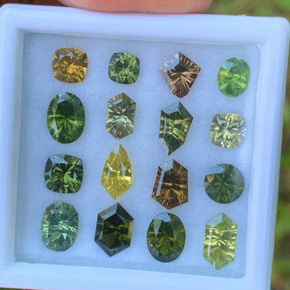 Zircon Concave Fantasy Cut Different Geometric Shape 12.45 Ct / 16 Stones Parcel of Natural Loose Gemstones From Sri Lanka