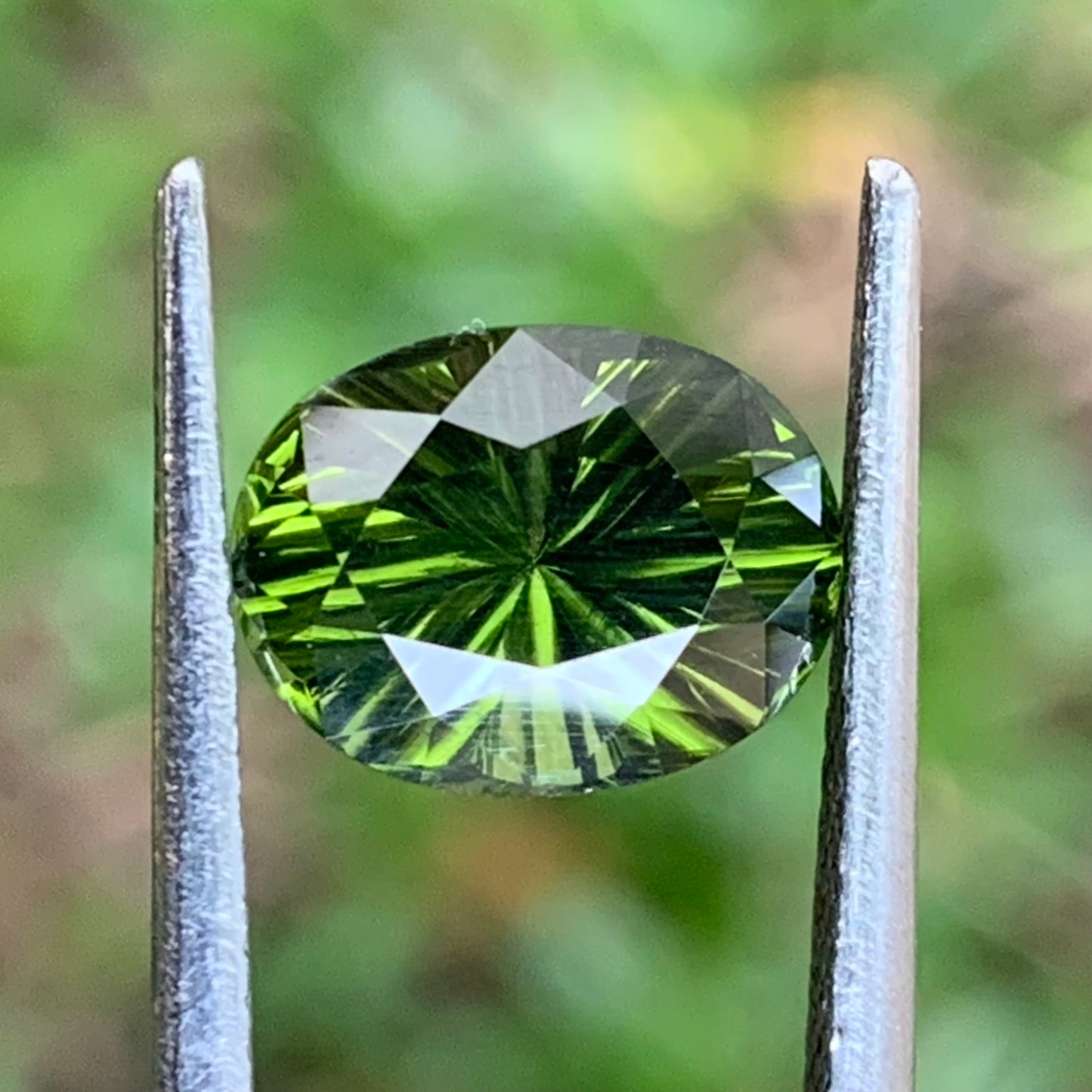 Green Zircon Oval Fantasy Cut 2.8 Ct Ceylon Natural Loose Gemstone