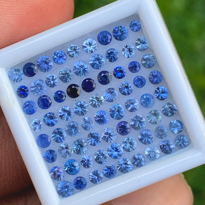 Blue Sapphire 1.7 - 2.6 mm Rounds 3.80 Ct Loose Gemstone Parcel of 72 Stones