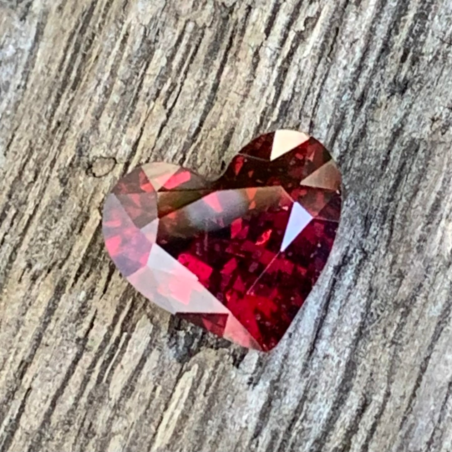Red garnet Heart 2.60 Ct Creative Cut Loose Gemstone