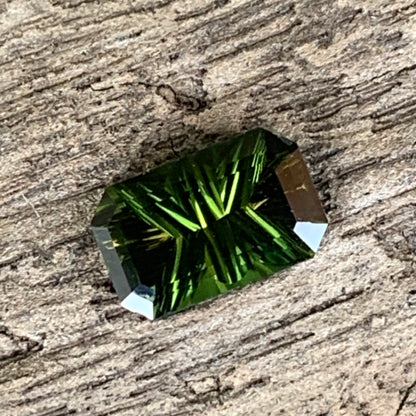 Green Tourmaline Concave Fantasy Emerald Cut 1.35 Ct Natural Loose Gemstone From Sri Lanka 💎✨