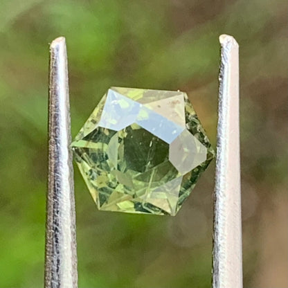 Mint Green Zircon Portrait Cut Hexagon 1.4 Ct Natural Loose Gemstone