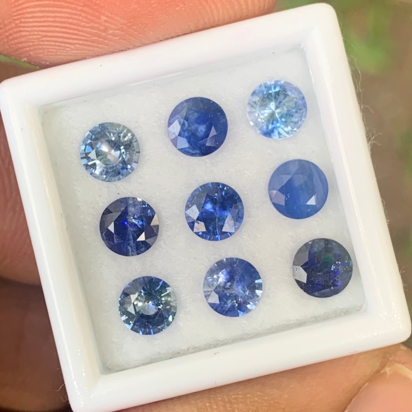 Blue Sapphire 4.7 mm Rounds 4.51 Ct Loose Gemstone Parcel of 9 Stones