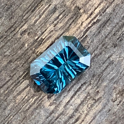 Deep Teal Blue Spinel Concave Cut Octagon 1.40 Ct Natural Loose Gemstone from Sri Lanka