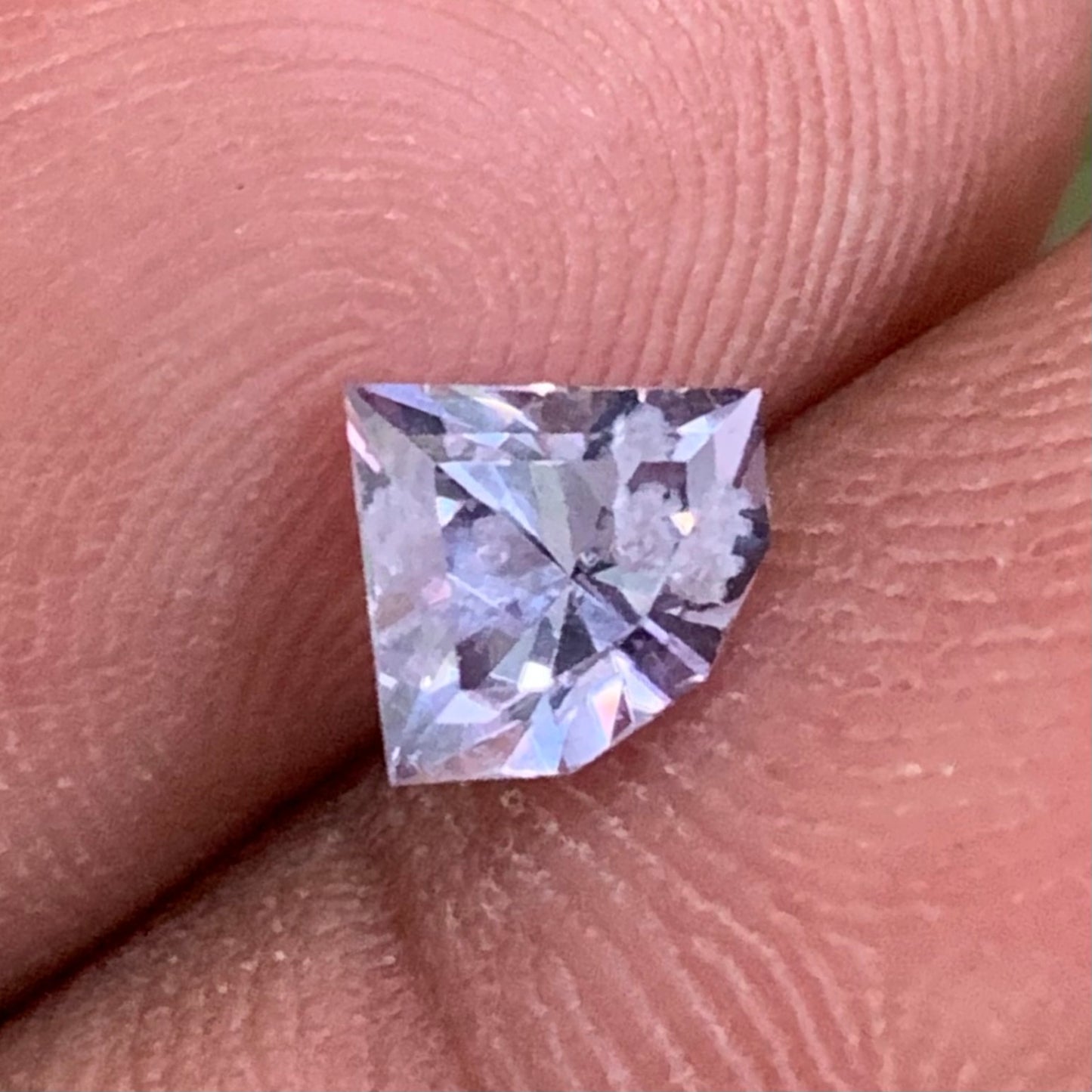 Lavender Spinel Fancy Geometric Shape Modified Trillion 0.9 Ct Natural Loose Gemstone From Sri Lanka