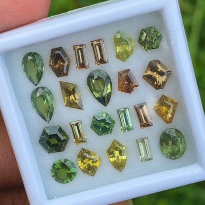 Zircon Different Geometric Shapes Stones Parcel 12.80 Ct / 22 Stones Multicolor Natural Loose Gemstones