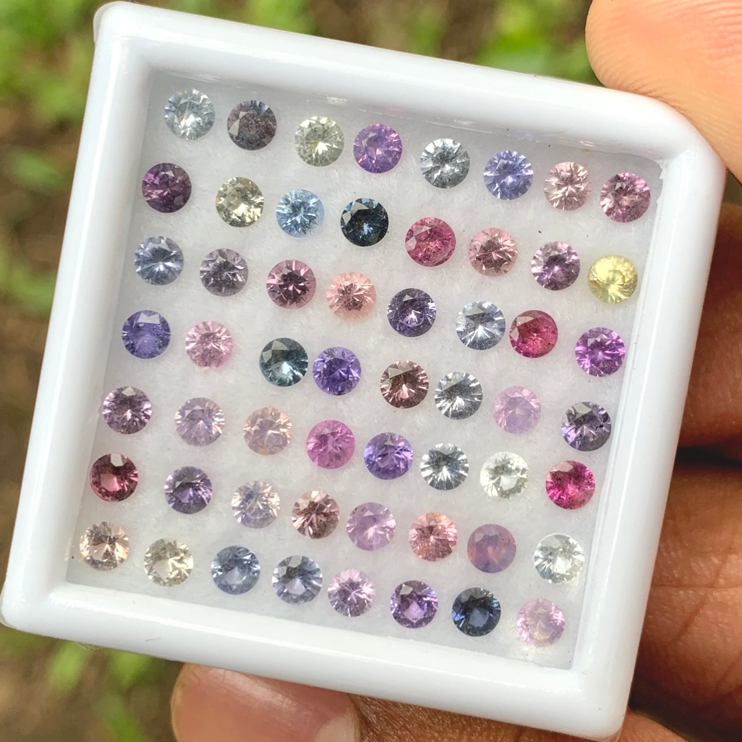 Unheated Sapphire 3 mm Rounds 7.14 Ct Multicolor Loose Gemstone Parcel of 56 Stones