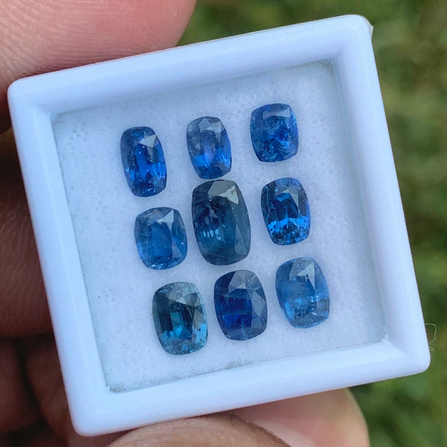Blue Sapphire Rectangular Cushion Natural Heated 4.67 Ct Loose Gemstone Parcel 9 Stones