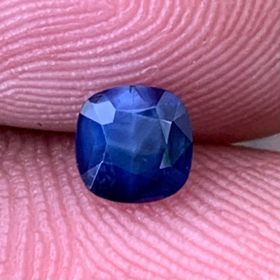 Deep Blue Milky Sapphire Cushion 0.57 Ct Heated Only Natural Loose Gemstone For Jewelry Making