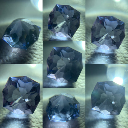 Grayish Blue Spinel Octagonal Flower 1.10 Ct Creative Cut Loose Gemstone