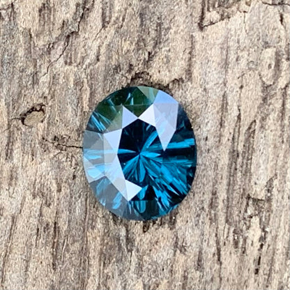 Teal Blue Spinel Fantasy / Concave Cut Oval 0.85 Ct Natural Loose Gemstone For Jewelry Making