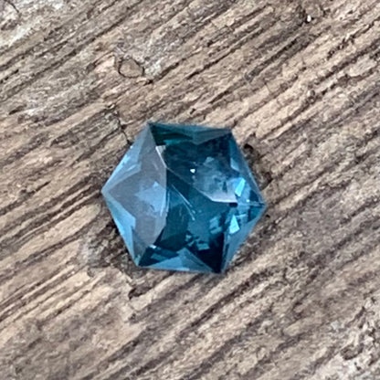 Teal Spinel Hexagon 0.75 Ct Creative Lotus Cut Loose Gemstone