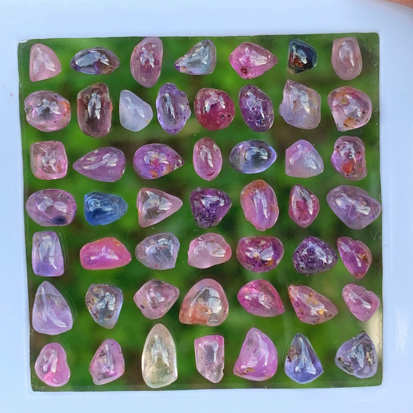 Natural Unheated Sapphire Multicolor Cabochons Free form / Free shapes 23.75 Ct / 50 Loose Gemstone Parcel from Sri Lanka