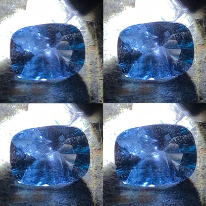 Teal Blue Spinel Concave Fantasy Cut 1.32 Ct Rectangular Cushion Natural Loose Gemstone