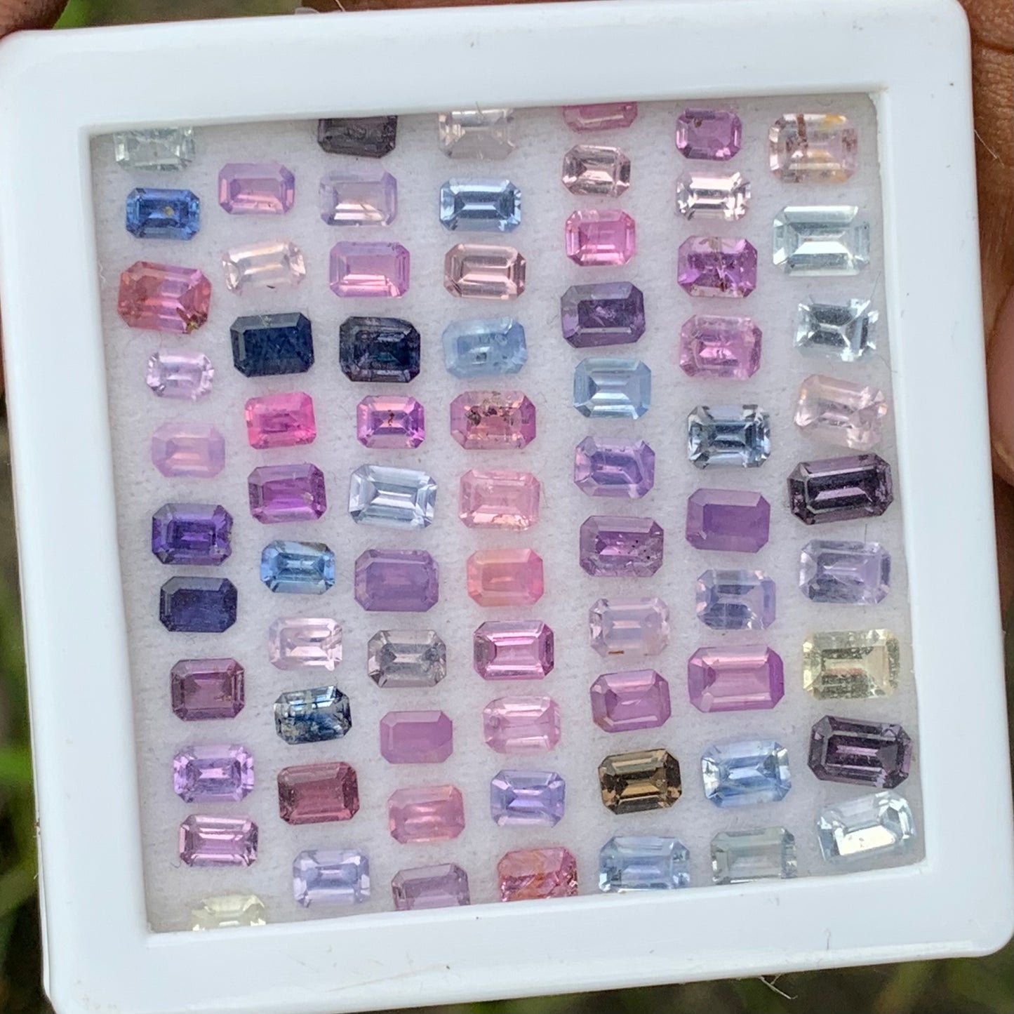 Unheated Sapphire Emerald Cut Loose Gem Parcel of 17.68 Ct / 73 Multicolor Natural Gemstones For Fine Jewelry