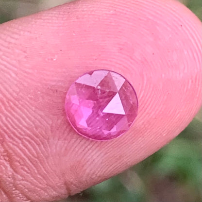 Rose Cut Pinkish Purple Sapphire 0.93 Ct Modified Round Heated Only Natural Loose Gemstone from Sri Lanka