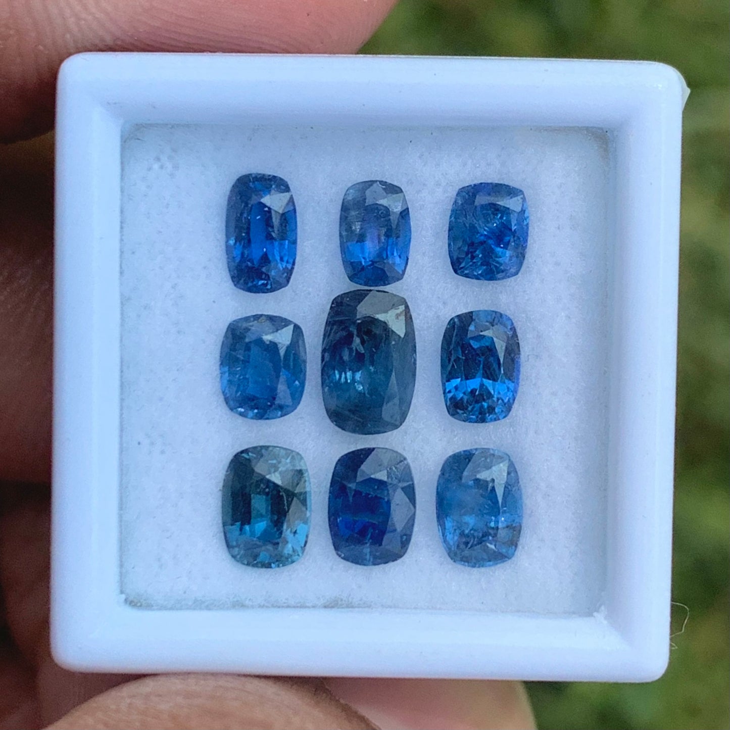 Blue Sapphire Rectangular Cushion Natural Heated 4.67 Ct Loose Gemstone Parcel 9 Stones