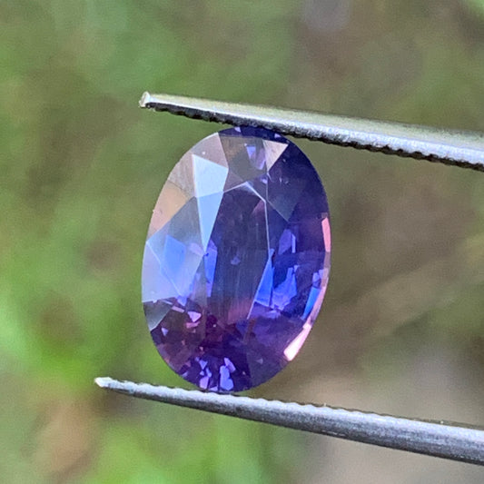 Violetish Blue Bicolor Sapphire Oval Heated Only 2.89 Ct Natural Loose Gemstone for Jewelry Making