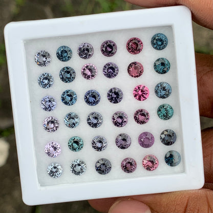 Spinel Rounds Multicolor Natural Unheated Parcel of 12.85 Ct / 36 Loose Gemstones For Jewelry Making
