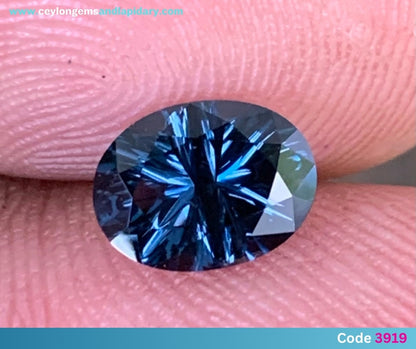 ✨ Teal Blue Spinel Concave Cut / Fantasy Cut Oval 1.23 Ct Natural Loose Gemstone 💎