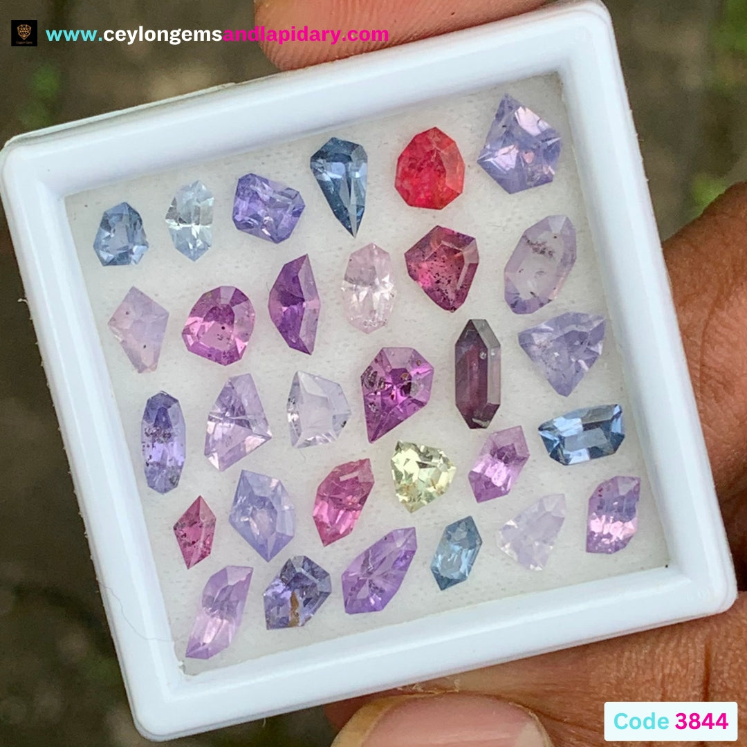 Unheated Sapphire Fancy Geometric Shape Natural Multicolor Loose Gemstone Parcel 10 Ct / 30 Gemstones From Sri Lanka 💎✨