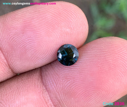 ✨ Teal Blue Spinel Concave Cut / Fantasy Cut Round 5.9 mm / 0.78 Ct Natural Loose Gemstone From Sri Lanka 💎